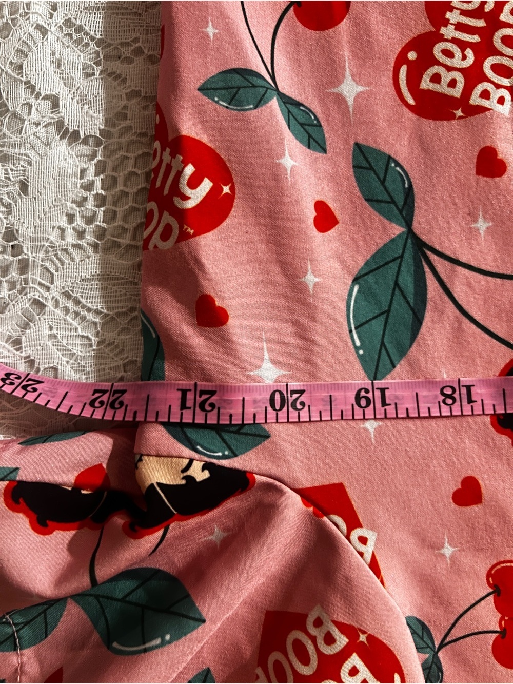 BETTY BOOP V-Neck Medical Scrub Top - Cute Cherry Print - Picture 6 of 9